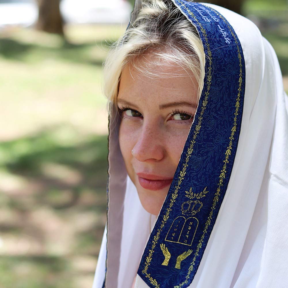 HalleluYAH Tallit Prayer Shawl from Israel - Lord’s Name Spelled on 4 Corners - XL 72x36 Inches