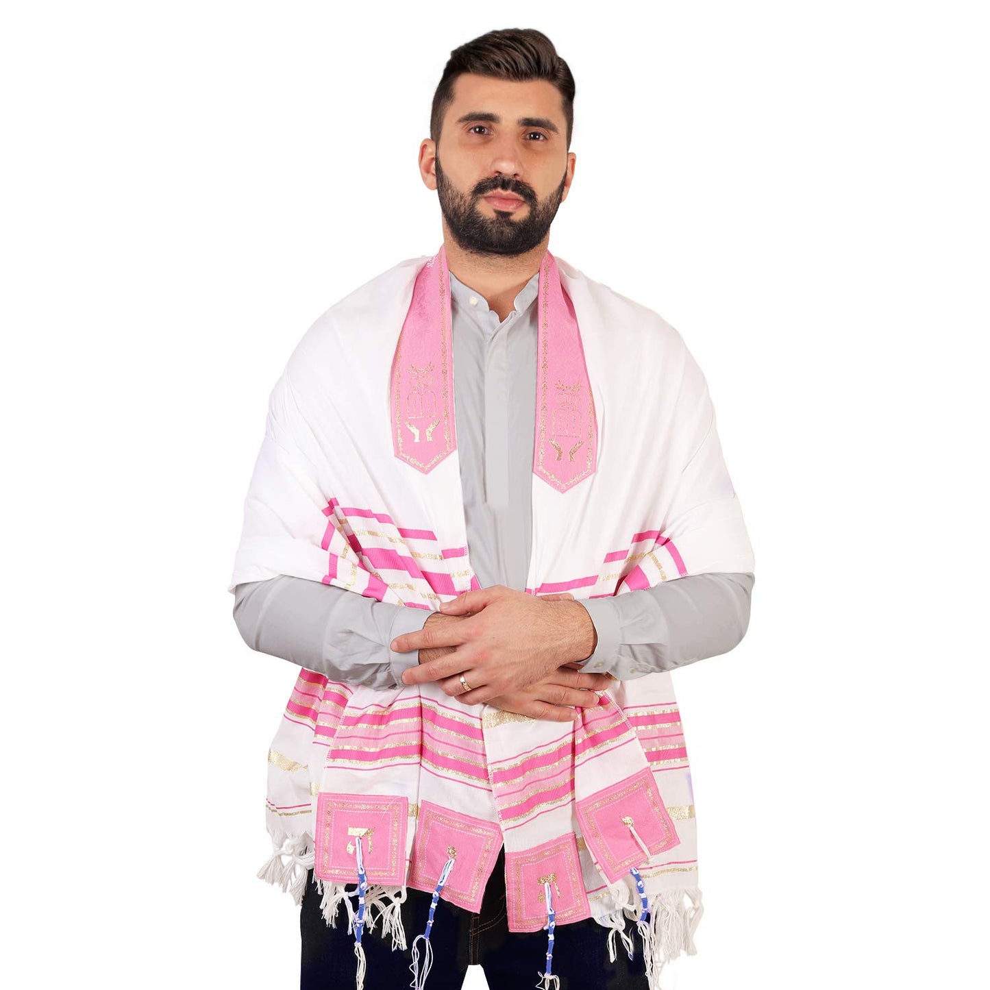 HalleluYAH Tallit Prayer Shawl from Israel - Lord’s Name Spelled on 4 Corners - XL 72x36 Inches