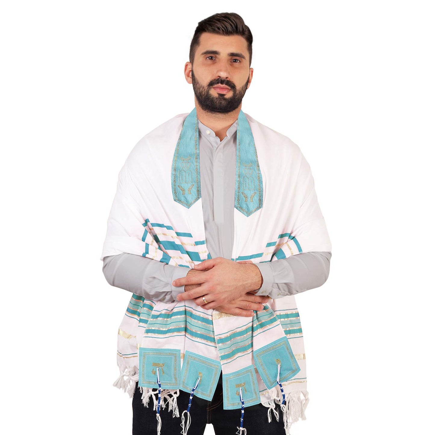 HalleluYAH Tallit Prayer Shawl from Israel - Lord’s Name Spelled on 4 Corners - XL 72x36 Inches