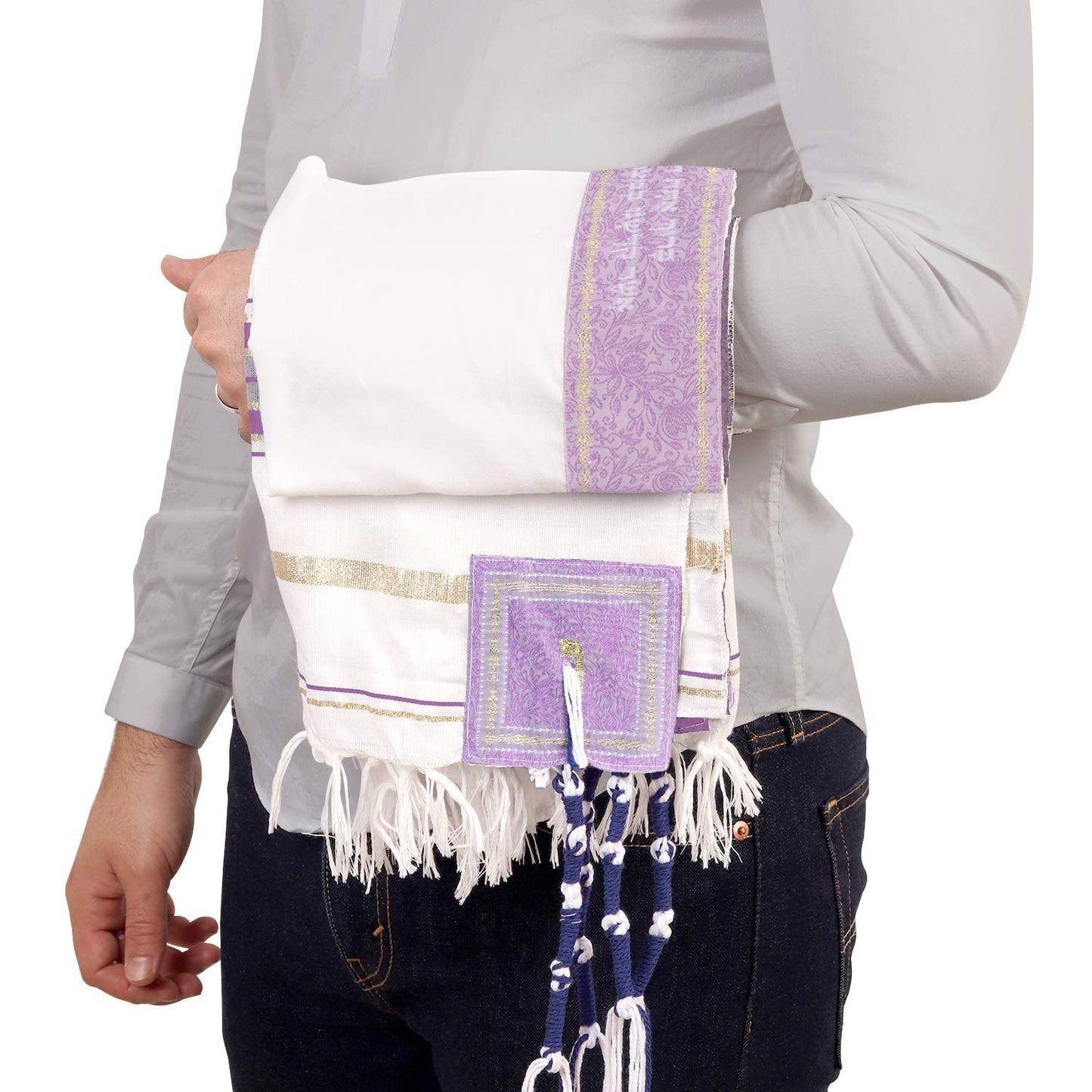 HalleluYAH Tallit Prayer Shawl from Israel - Lord’s Name Spelled on 4 Corners - XL 72x36 Inches