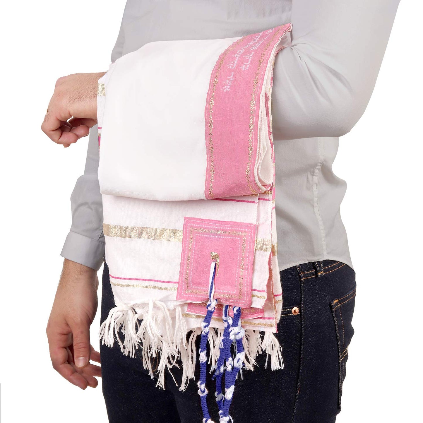HalleluYAH Tallit Prayer Shawl from Israel - Lord’s Name Spelled on 4 Corners - XL 72x36 Inches