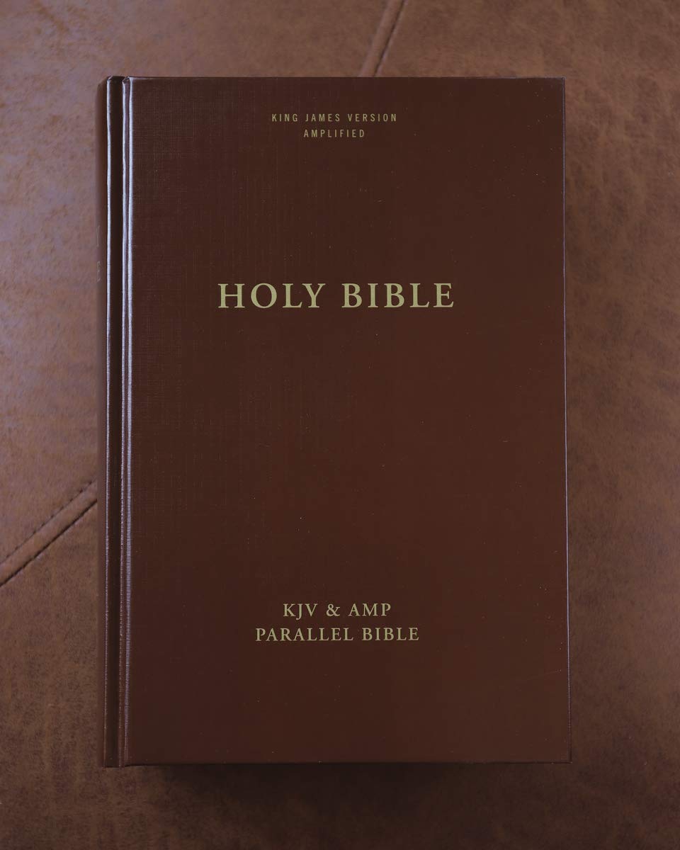 KJV, Amplified, Parallel Bible, Large Print, Hardcover, Red Letter: Two Bible Versions Together for Study and Comparison