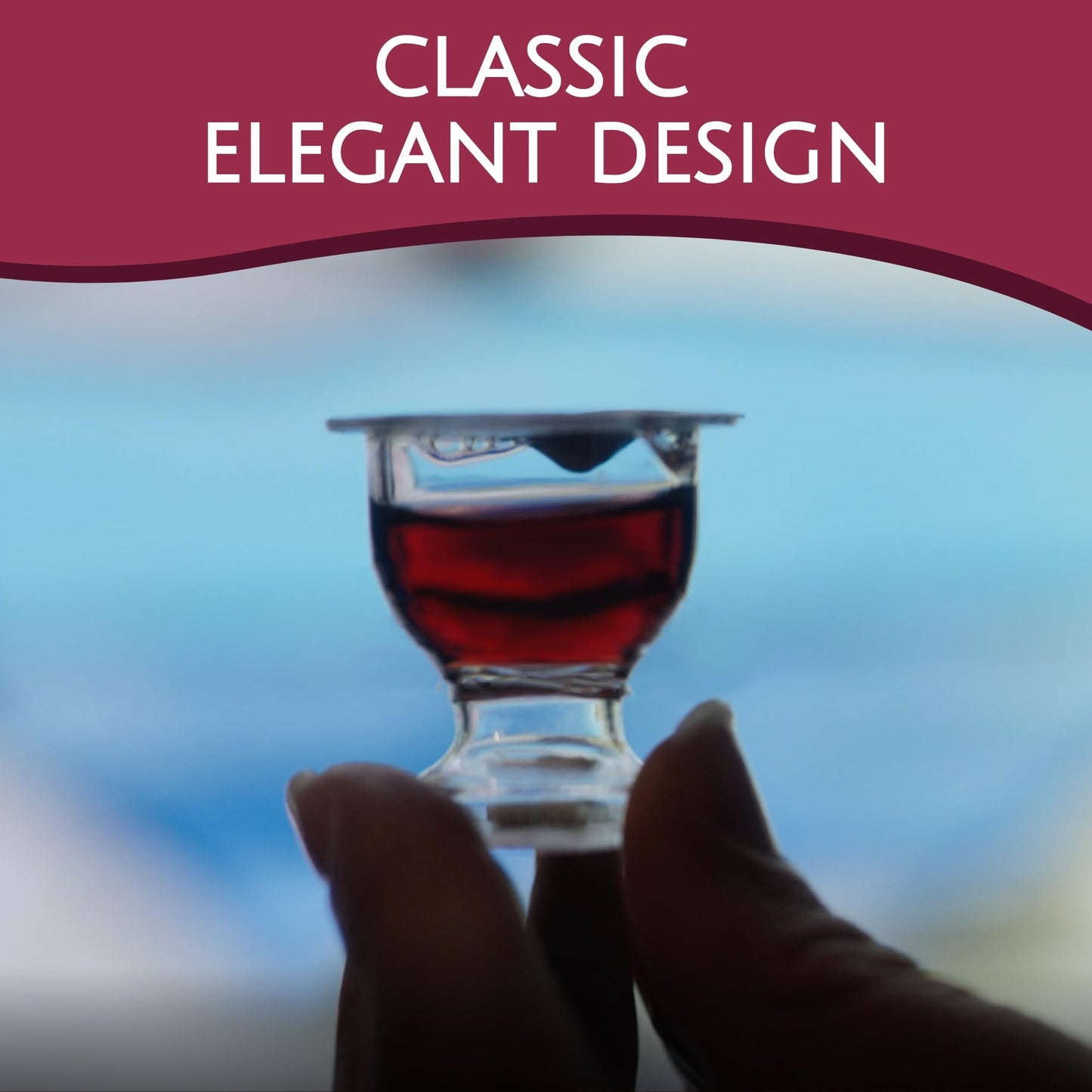 TrueVine Chalice Communion Cups and Wafer Set - Prefilled Cups w/Fresh Unleavened Bread & Grape Juice - Carefully Packaged & Easy to Open Elements for your Church Services, Fits in Trays (100 Count)