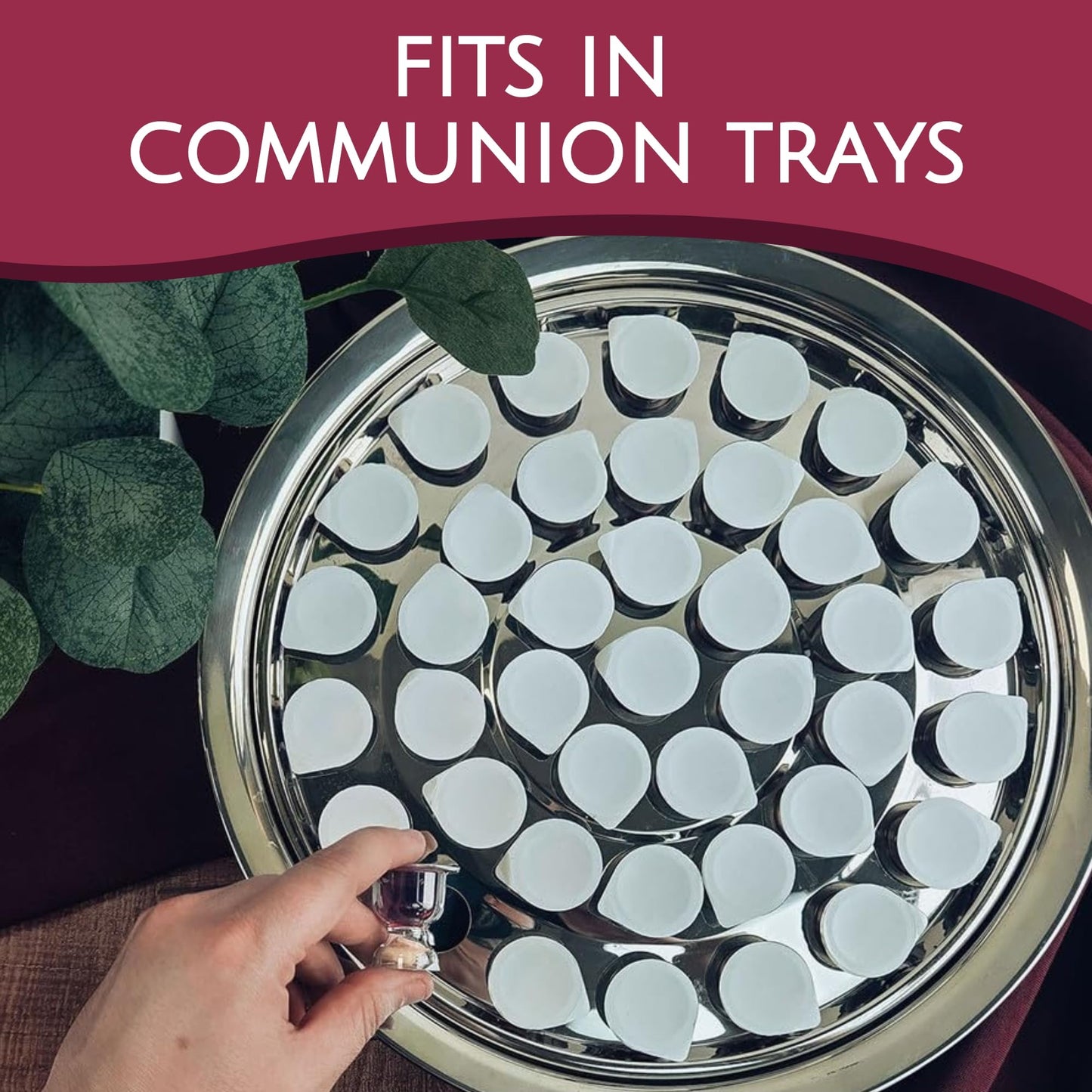 TrueVine Chalice Communion Cups and Wafer Set - Prefilled Cups w/Fresh Unleavened Bread & Grape Juice - Carefully Packaged & Easy to Open Elements for your Church Services, Fits in Trays (100 Count)